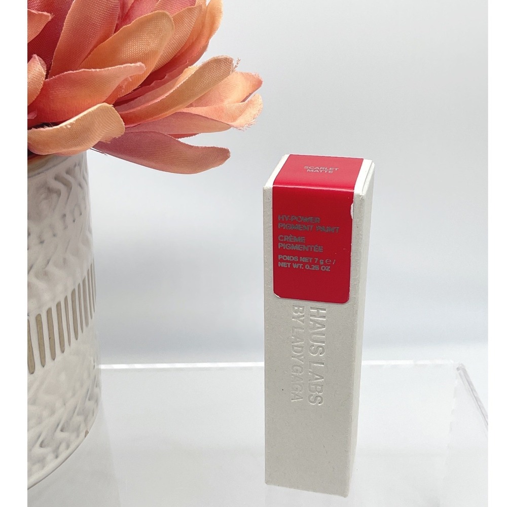 Haus Labs By Lady Gaga Hy Power Pigment Paint Scarlet Matte‎ Creme NEW - Picture 3 of 5
